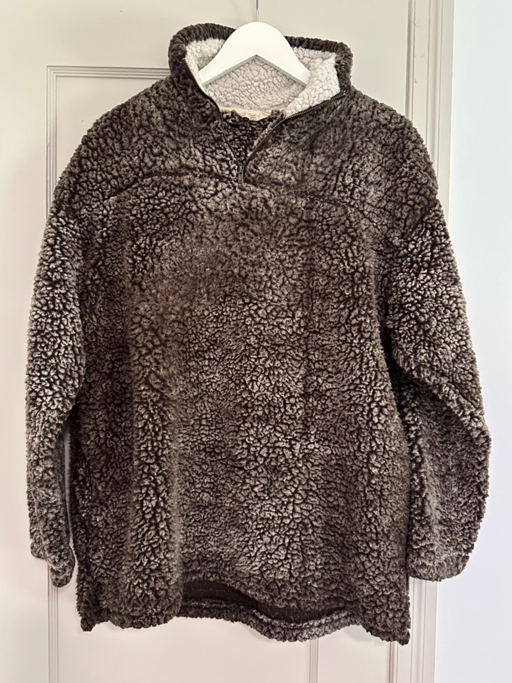 Altar'd State Dark Brown Sherpa Pullover Hoodie